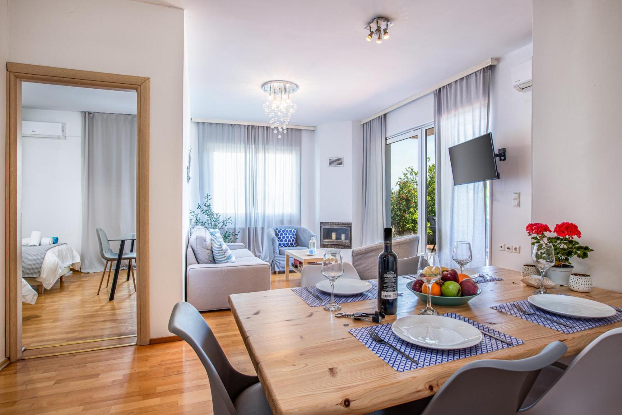 Dimitra Apartment With Private Pool And Sea View -The Ground Floor Of A Two Storey Building Daratsos Dış mekan fotoğraf